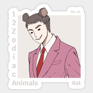 rat - 12 zodiac animals Sticker